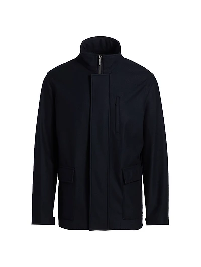 Wool-Blend Car Coat