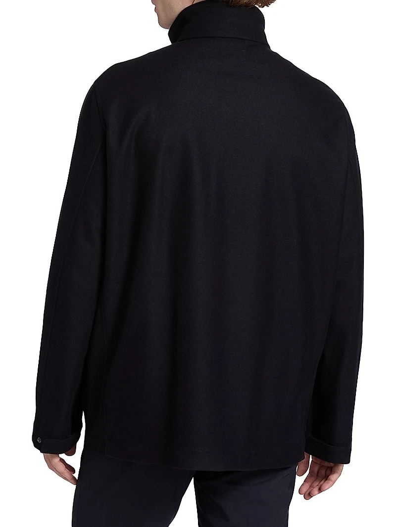 Wool-Blend Car Coat