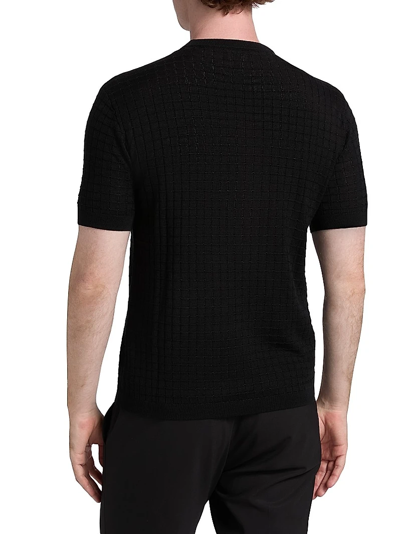 Textured Knit Short-Sleeve Sweater