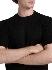 Textured Knit Short-Sleeve Sweater