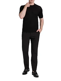 Textured Knit Short-Sleeve Sweater