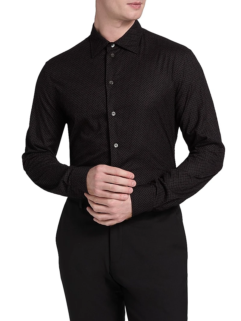 Flocked Velvet Sport Shirt
