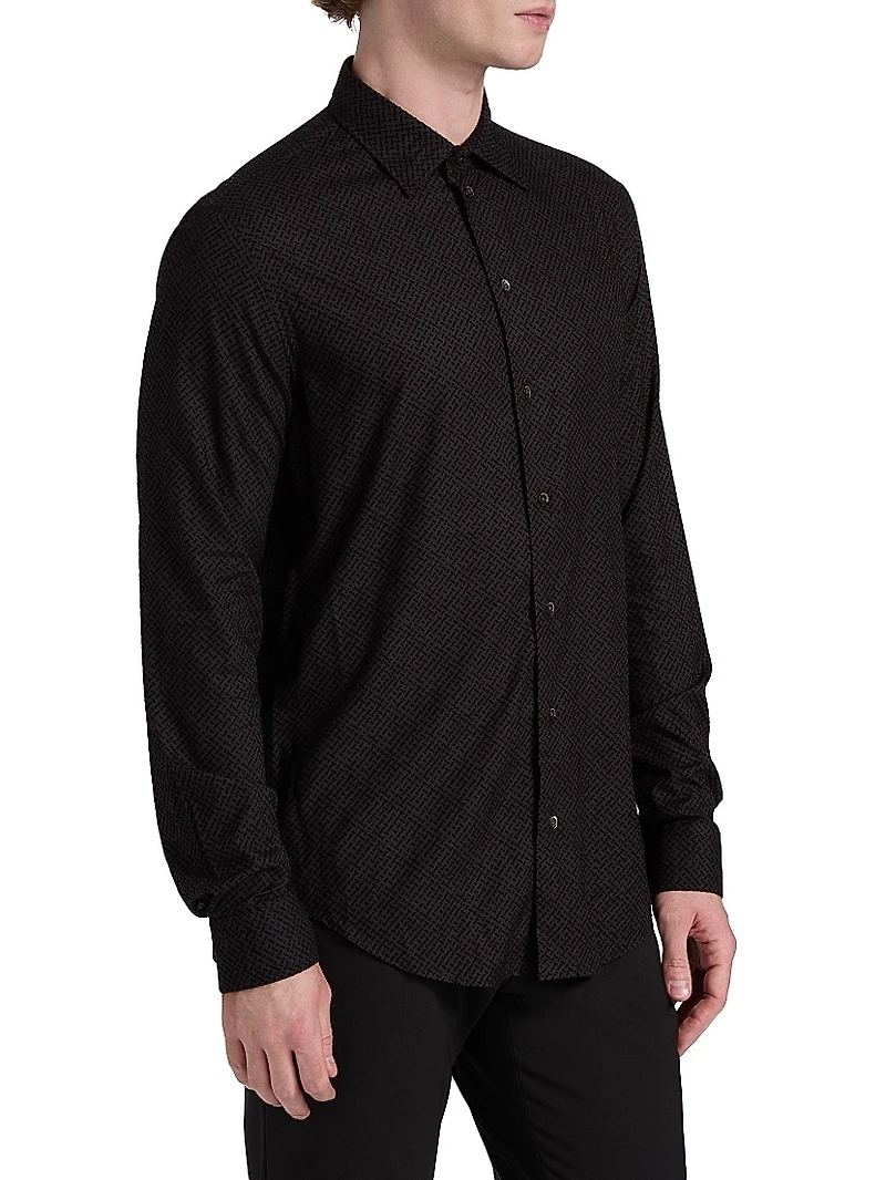 Flocked Velvet Sport Shirt