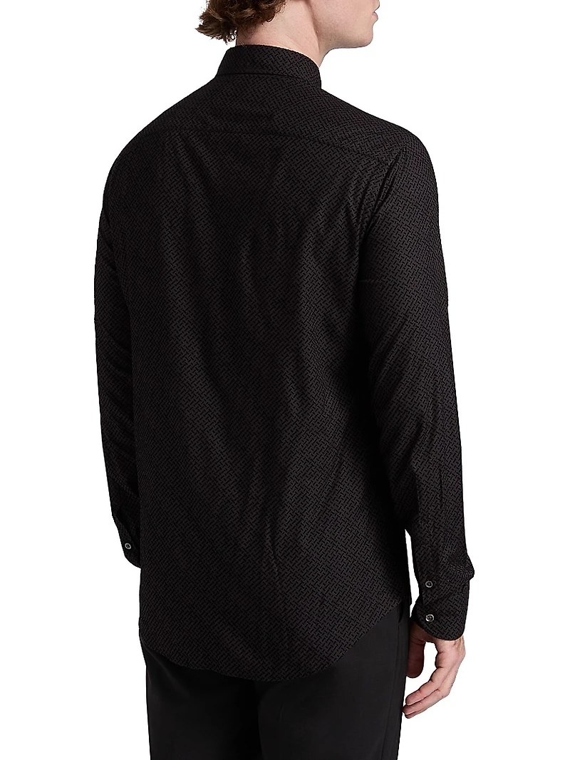 Flocked Velvet Sport Shirt