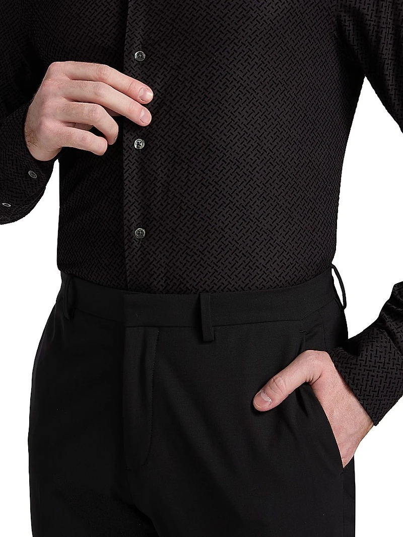 Flocked Velvet Sport Shirt