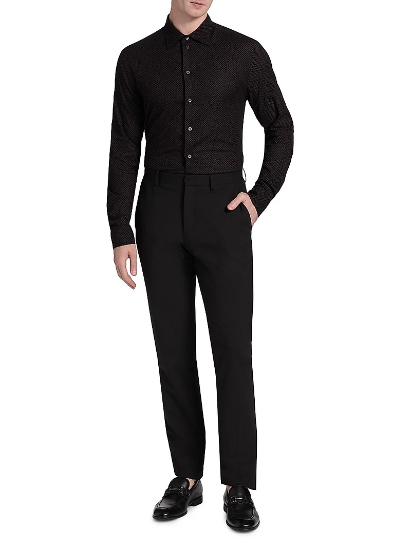 Flocked Velvet Sport Shirt