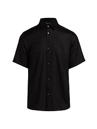 Jacquard Button-Front Sport Shirt