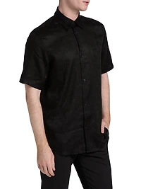 Jacquard Button-Front Sport Shirt