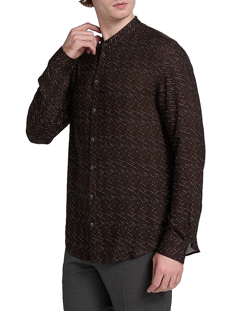 Printed Button-Front Sport Shirt