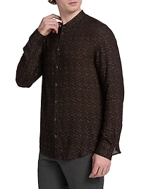 Printed Button-Front Sport Shirt