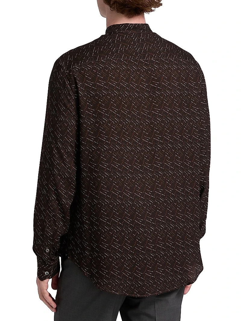 Printed Button-Front Sport Shirt
