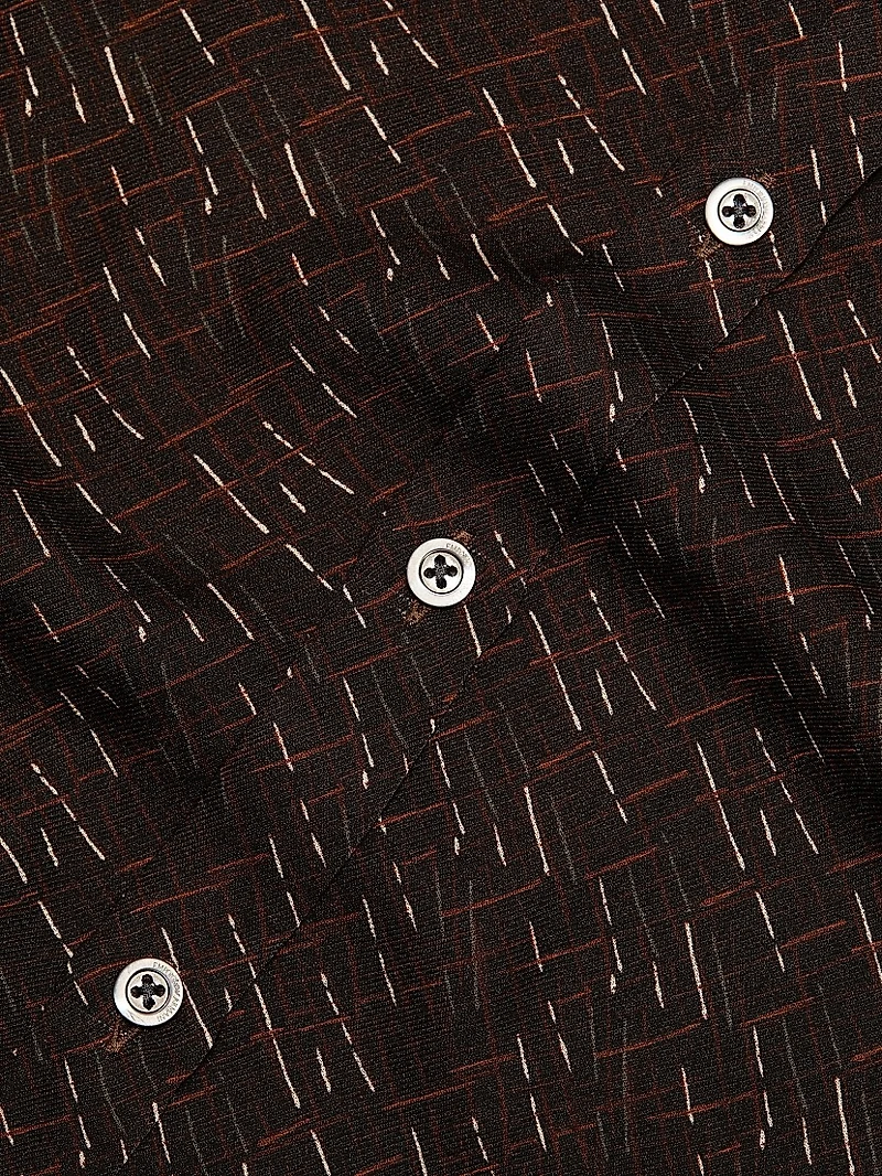Printed Button-Front Sport Shirt