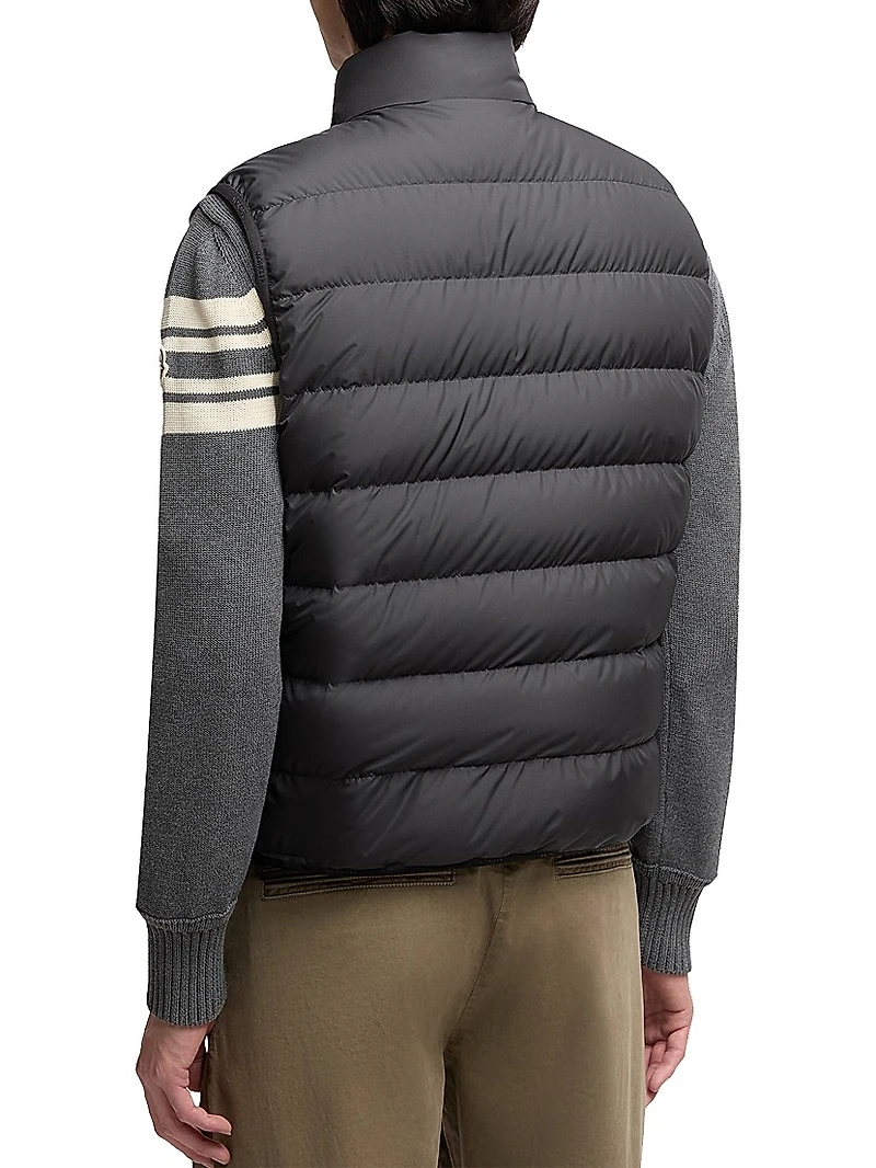 Contrin Nylon Down Zip Front Vest