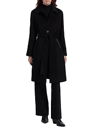 Belted Wool-Blend Coat