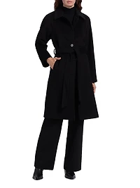 Belted Wool-Blend Coat