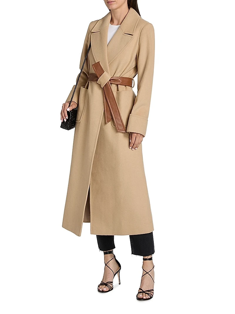 Belted Wool-Blend Coat