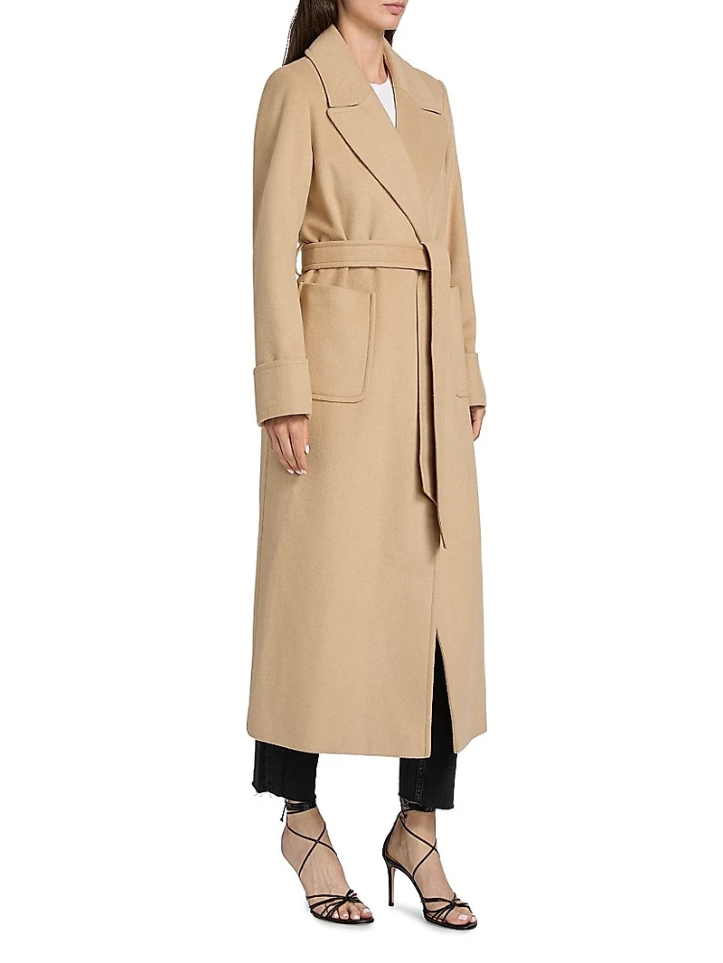 Belted Wool-Blend Coat