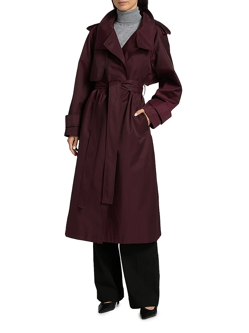 Cotton-Blend Poplin Trench Coat