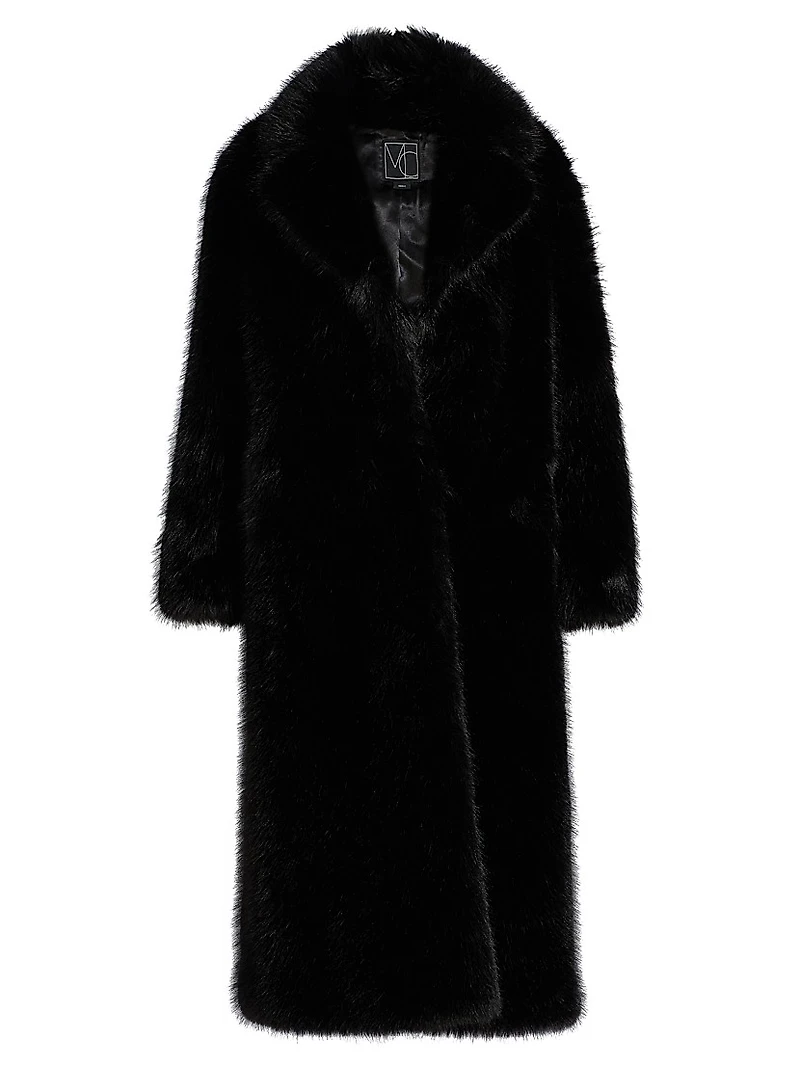 Mink Stripe Faux-Fur Coat