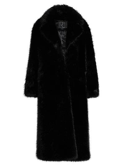 Mink Stripe Faux-Fur Coat