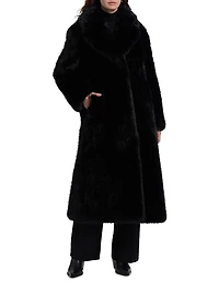 Mink Stripe Faux-Fur Coat
