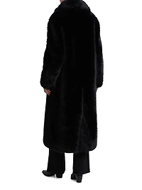 Mink Stripe Faux-Fur Coat