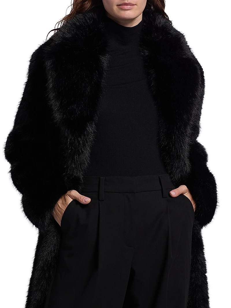 Mink Stripe Faux-Fur Coat