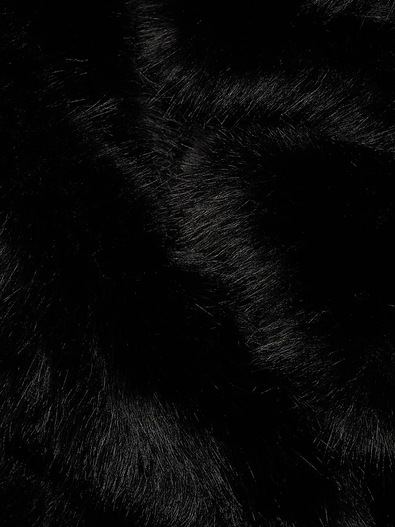 Mink Stripe Faux-Fur Coat