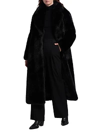 Mink Stripe Faux-Fur Coat
