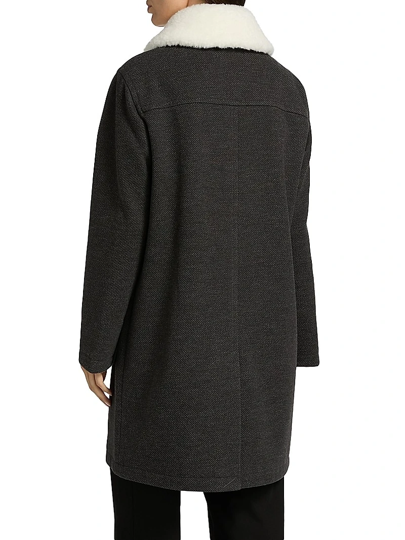 Faux-Fur Collar Car Coat