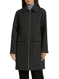 Faux-Fur Collar Car Coat