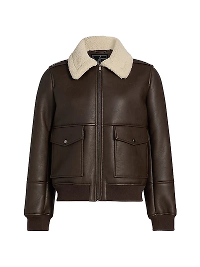 Sherpa & Faux-Leather Bomber Jacket