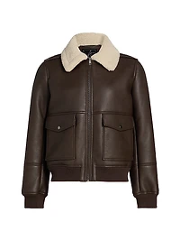Sherpa & Faux-Leather Bomber Jacket