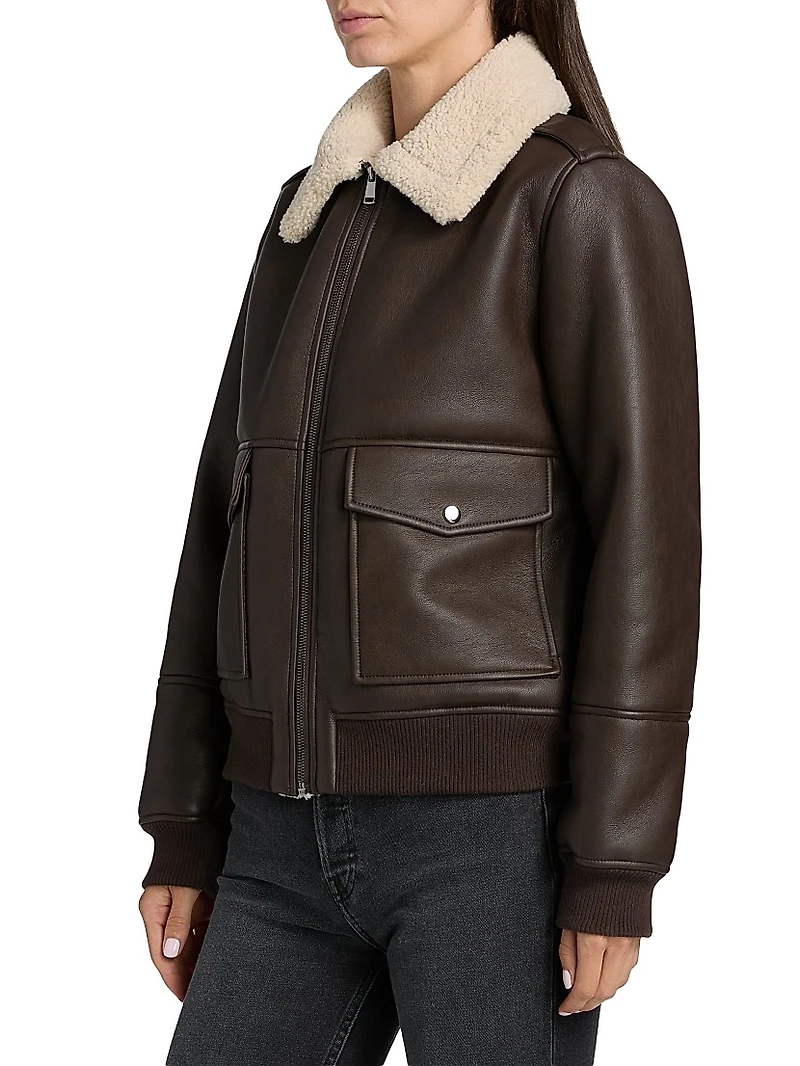 Sherpa & Faux-Leather Bomber Jacket