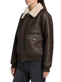 Sherpa & Faux-Leather Bomber Jacket
