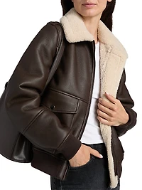 Sherpa & Faux-Leather Bomber Jacket