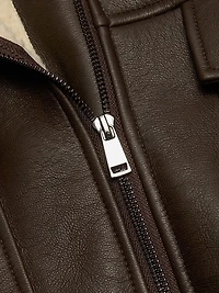 Sherpa & Faux-Leather Bomber Jacket