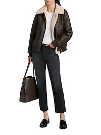 Sherpa & Faux-Leather Bomber Jacket