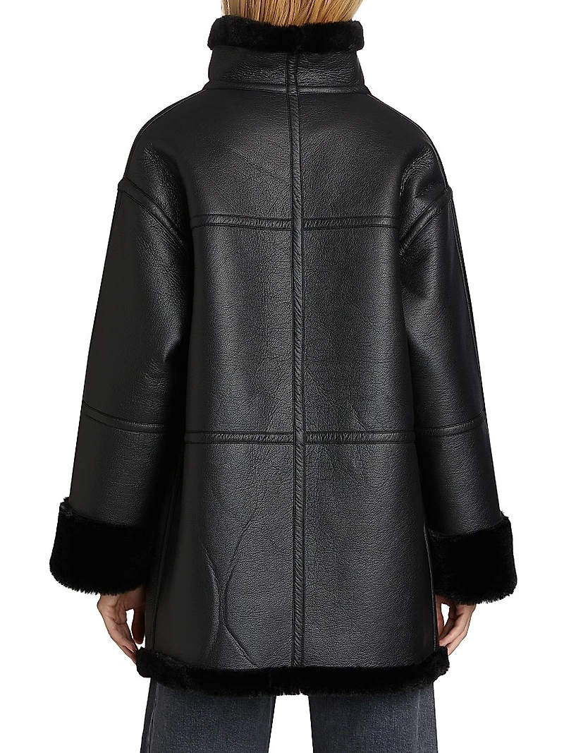 Ally Reversible Faux-Leather Coat