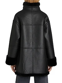 Ally Reversible Faux-Leather Coat