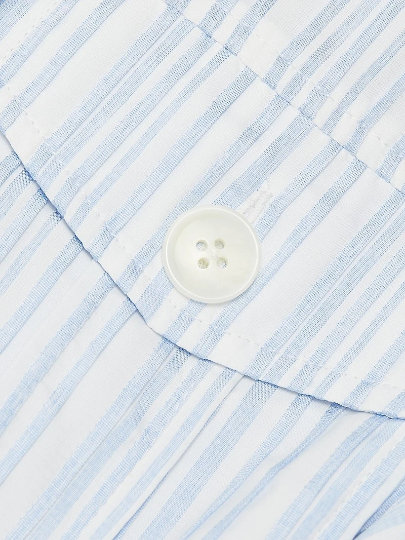 Clynton Pintuck Stripe Shirting Minidress