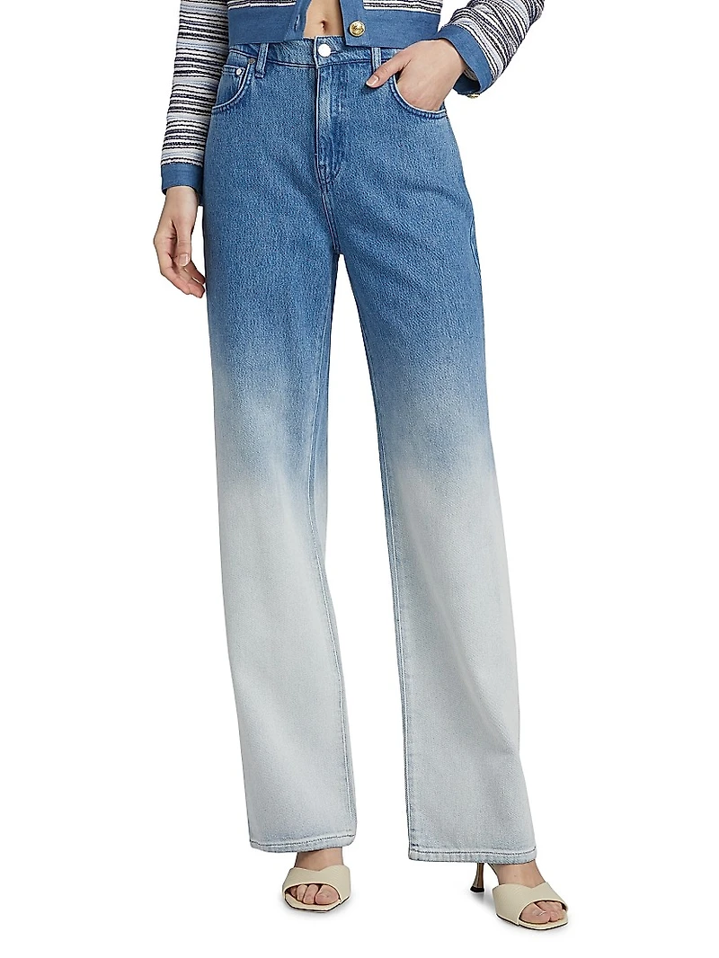 Faye Ombré High-Rise Wide-Leg Jeans