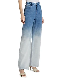 Faye Ombré High-Rise Wide-Leg Jeans