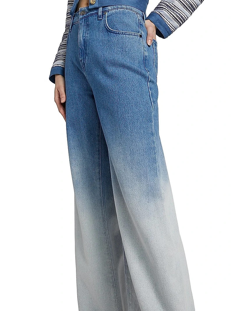 Faye Ombré High-Rise Wide-Leg Jeans