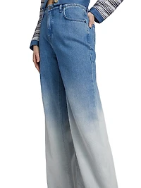 Faye Ombré High-Rise Wide-Leg Jeans