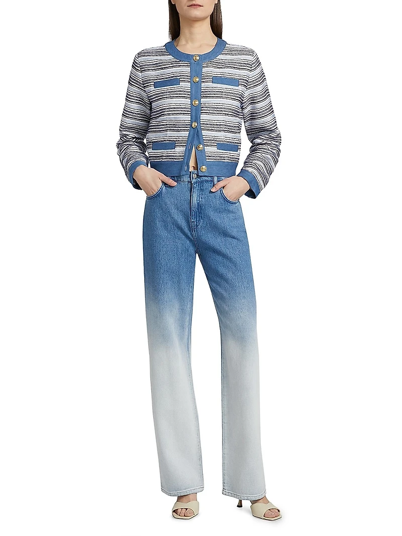 Faye Ombré High-Rise Wide-Leg Jeans