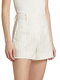 Freja Striped Stretch Linen Shorts