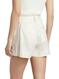 Freja Striped Stretch Linen Shorts