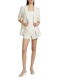 Freja Striped Stretch Linen Shorts