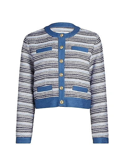 Elain Denim Trim Tweed Jacket